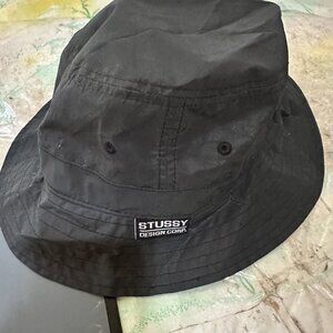 Stussy Logo Rare Small/Medium Black Bucket Hat Polyester Stüssy Skate Surf